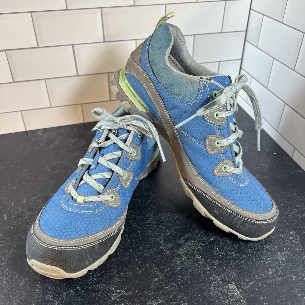 Ahnu Sugarpine Air Mesh Waterproof Hiking Run Walking Shoes Blue Green Size 7.5M